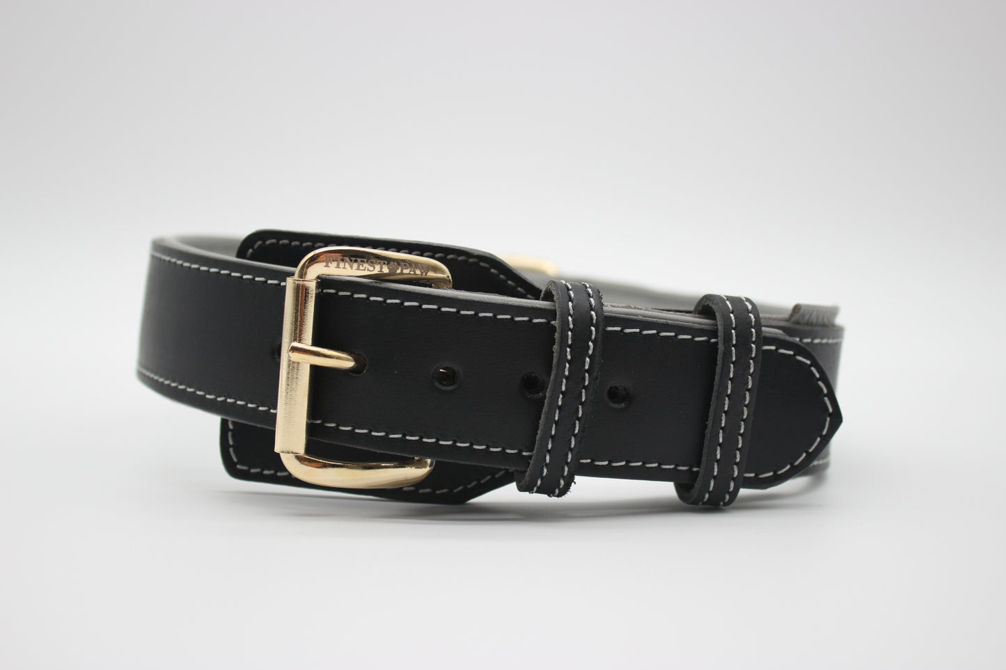 FinestPaw_Halsband_Soft_Komfort_schwarz-grau_xxl_gold_front