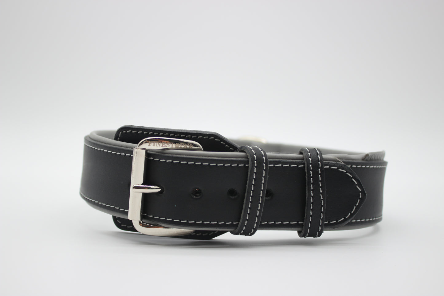 FinestPaw_Halsband_Soft_Komfort_schwarz-grau_xxl_silber_front