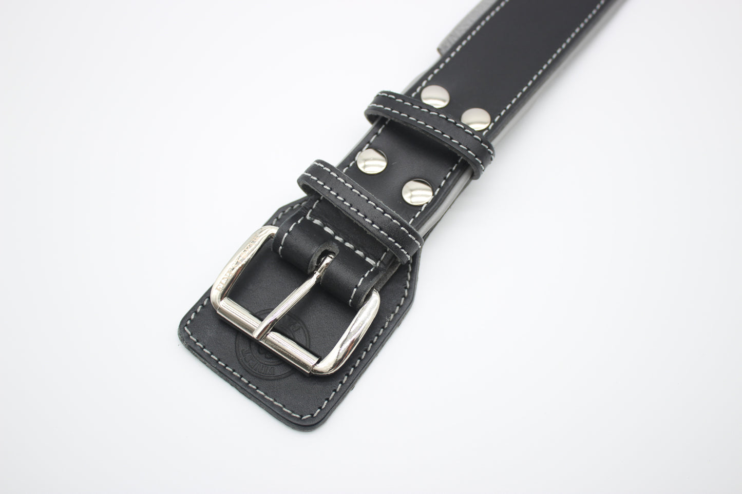 FinestPaw_Halsband_Soft_Komfort_schwarz-grau_xxl_silber_schnalle