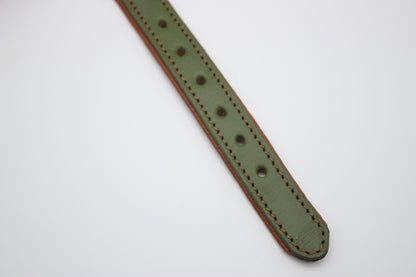 FinestPaw_Halsband_Soft_Komfort_waldgruen-cognac_xs_all_loecher