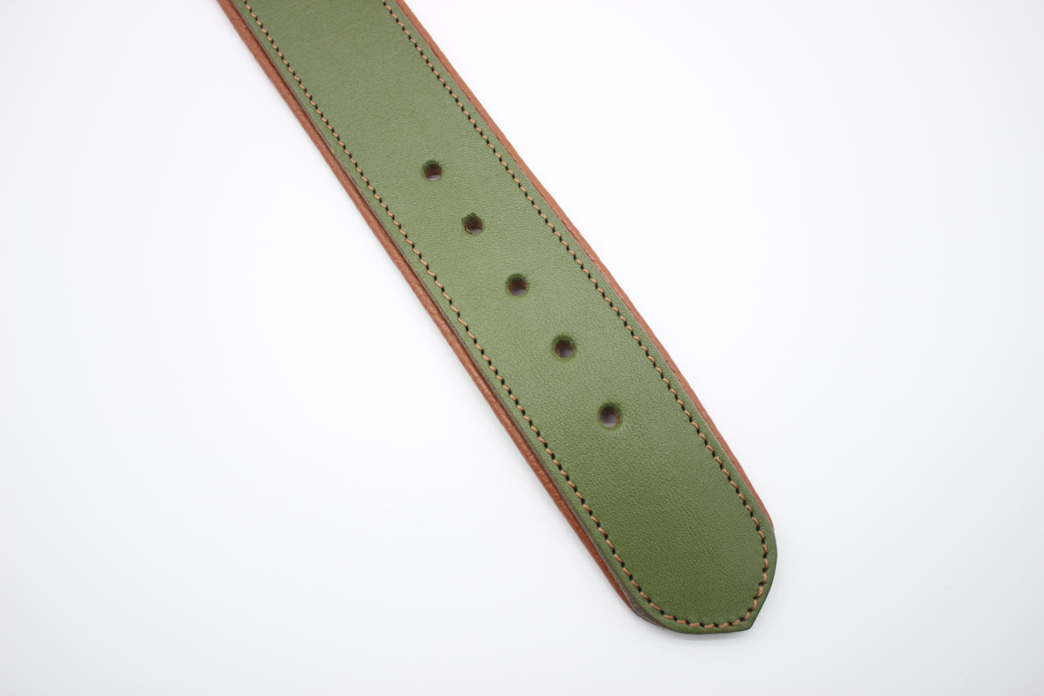 FinestPaw_Halsband_Soft_Komfort_waldgruen-cognac_xxl_all_loecher