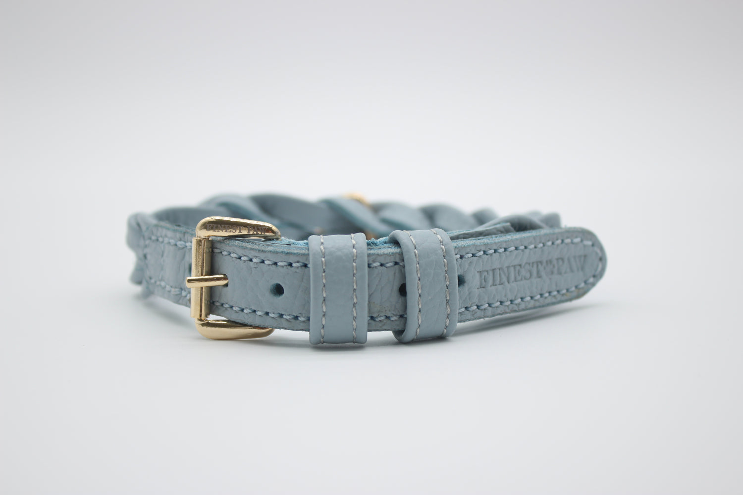FinestPaw_Halsband_Vollgeflochten_hellblau_xs_gold_front