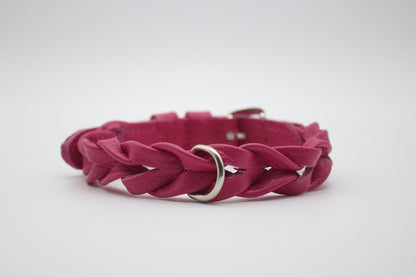 FinestPaw_Halsband_Vollgeflochten_pink_m_silber_back