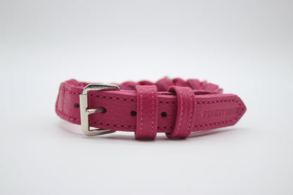 FinestPaw_Halsband_Vollgeflochten_pink_xs_silber_front
