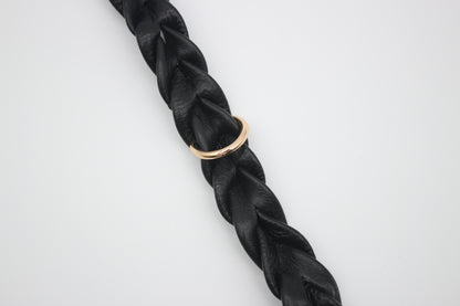 FinestPaw_Halsband_Vollgeflochten_schwarz_m_gold_dring