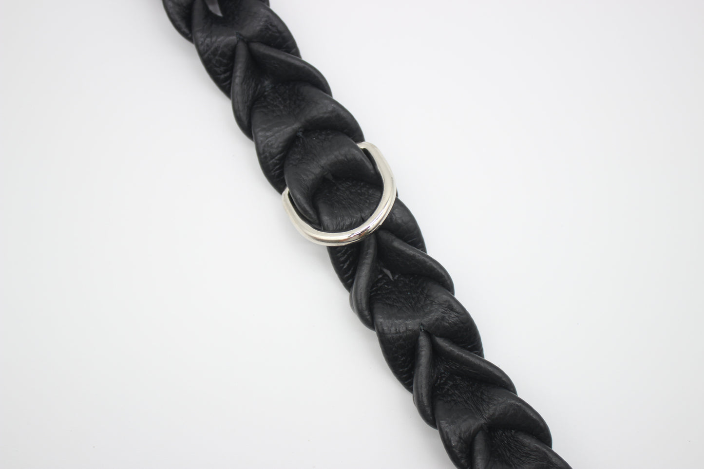 FinestPaw_Halsband_Vollgeflochten_schwarz_m_silber_dring