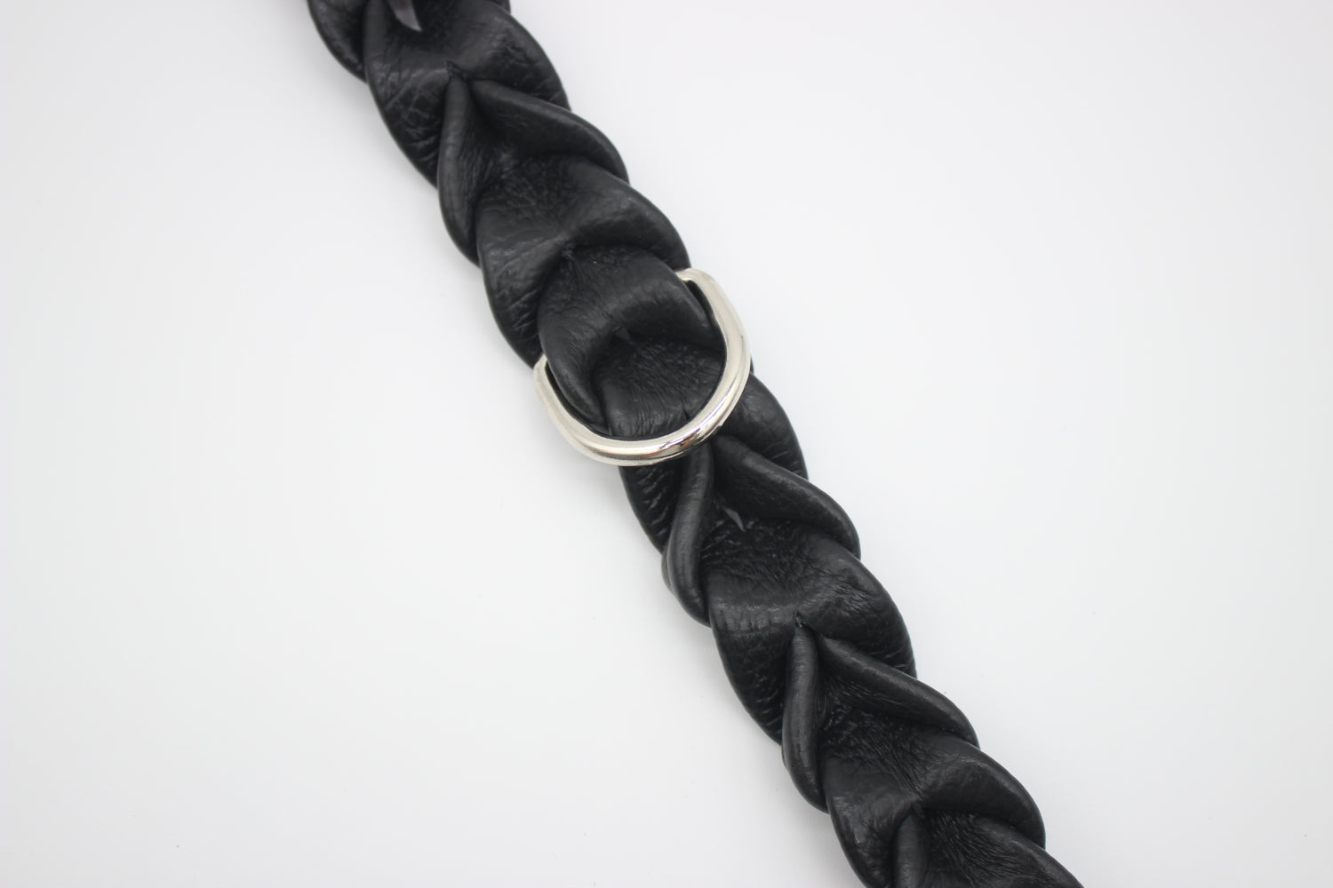 FinestPaw_Halsband_Vollgeflochten_schwarz_m_silber_dring