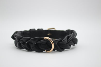 FinestPaw_Halsband_Vollgeflochten_schwarz_xs_gold_back