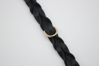 FinestPaw_Halsband_Vollgeflochten_schwarz_xs_gold_dring