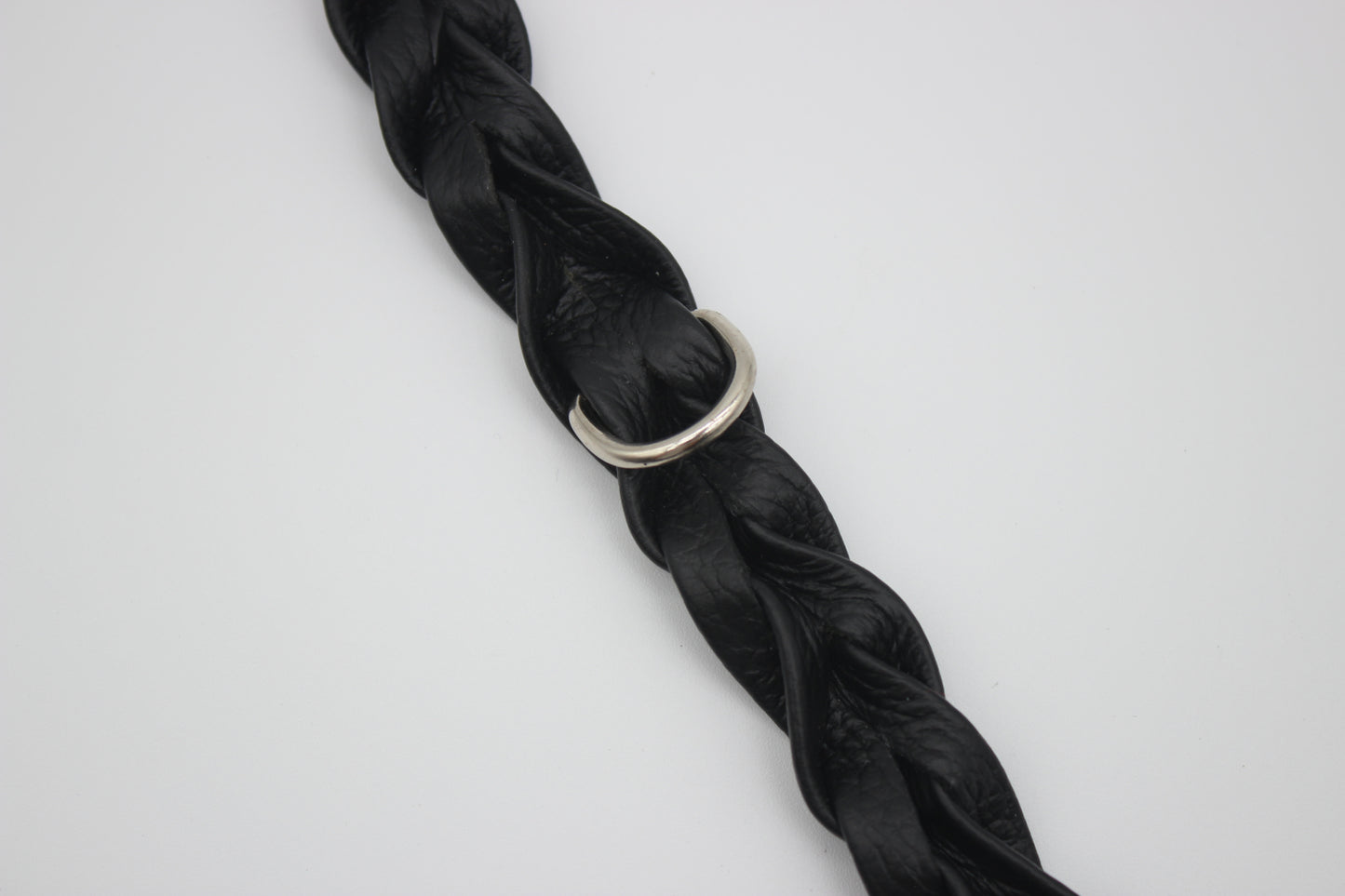 FinestPaw_Halsband_Vollgeflochten_schwarz_xs_silber_dring