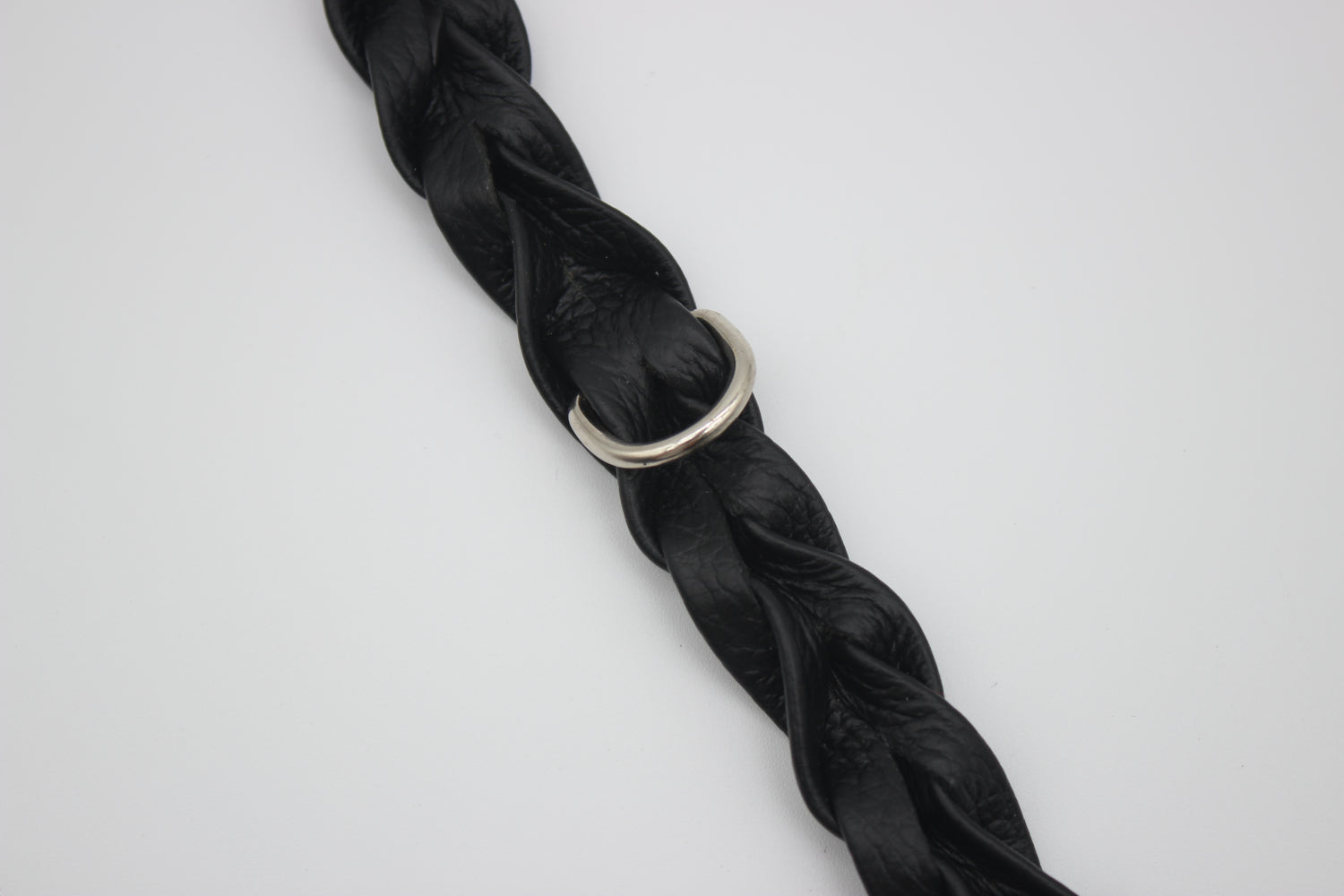 FinestPaw_Halsband_Vollgeflochten_schwarz_xs_silber_dring