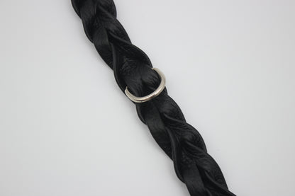 FinestPaw_Halsband_Vollgeflochten_schwarz_xs_silber_dring