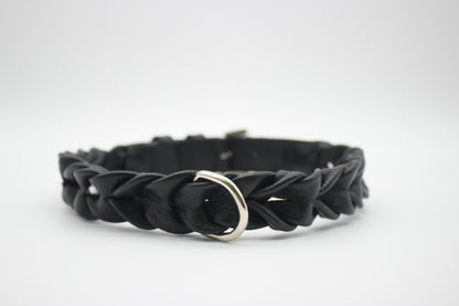 FinestPaw_Halsband_Vollgeflochten_schwarz_xxl_silber_back