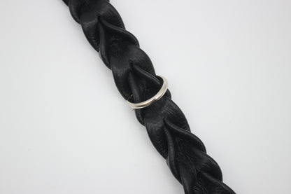 FinestPaw_Halsband_Vollgeflochten_schwarz_xxl_silber_dring