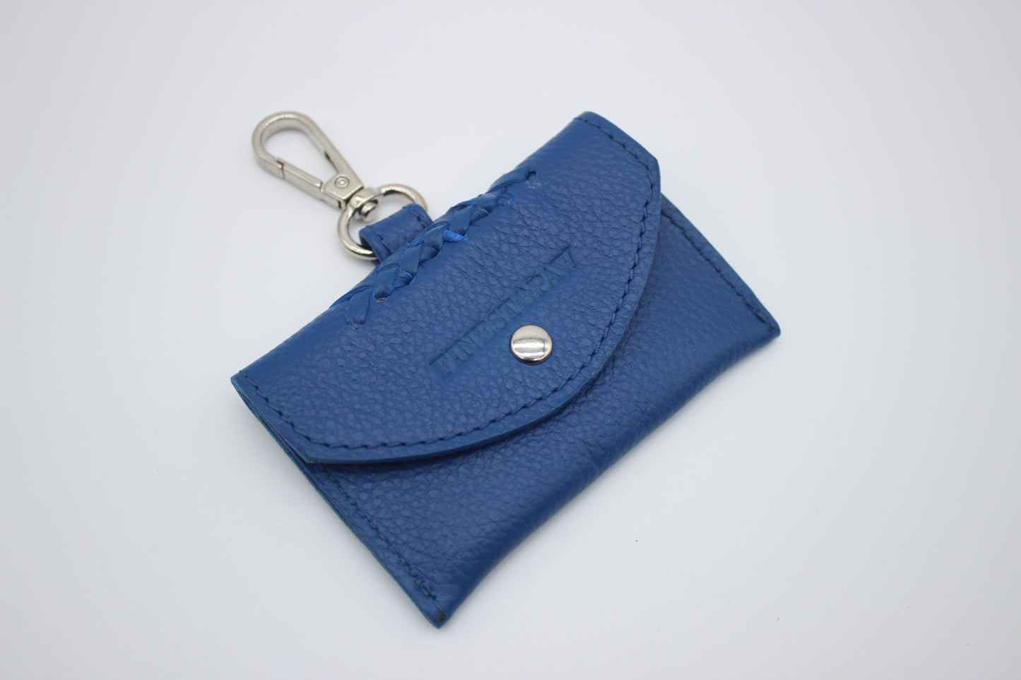 FinestPaw_Hundetuetenhalter_Flechtkunst_Slim_royalblau_silber_oben