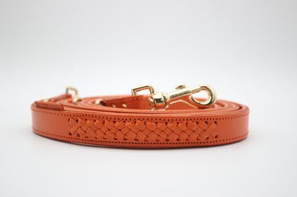 FinestPaw_Leine_Flechtkunst_Fuehrleine_papaya_all_2.5cm_all_logo