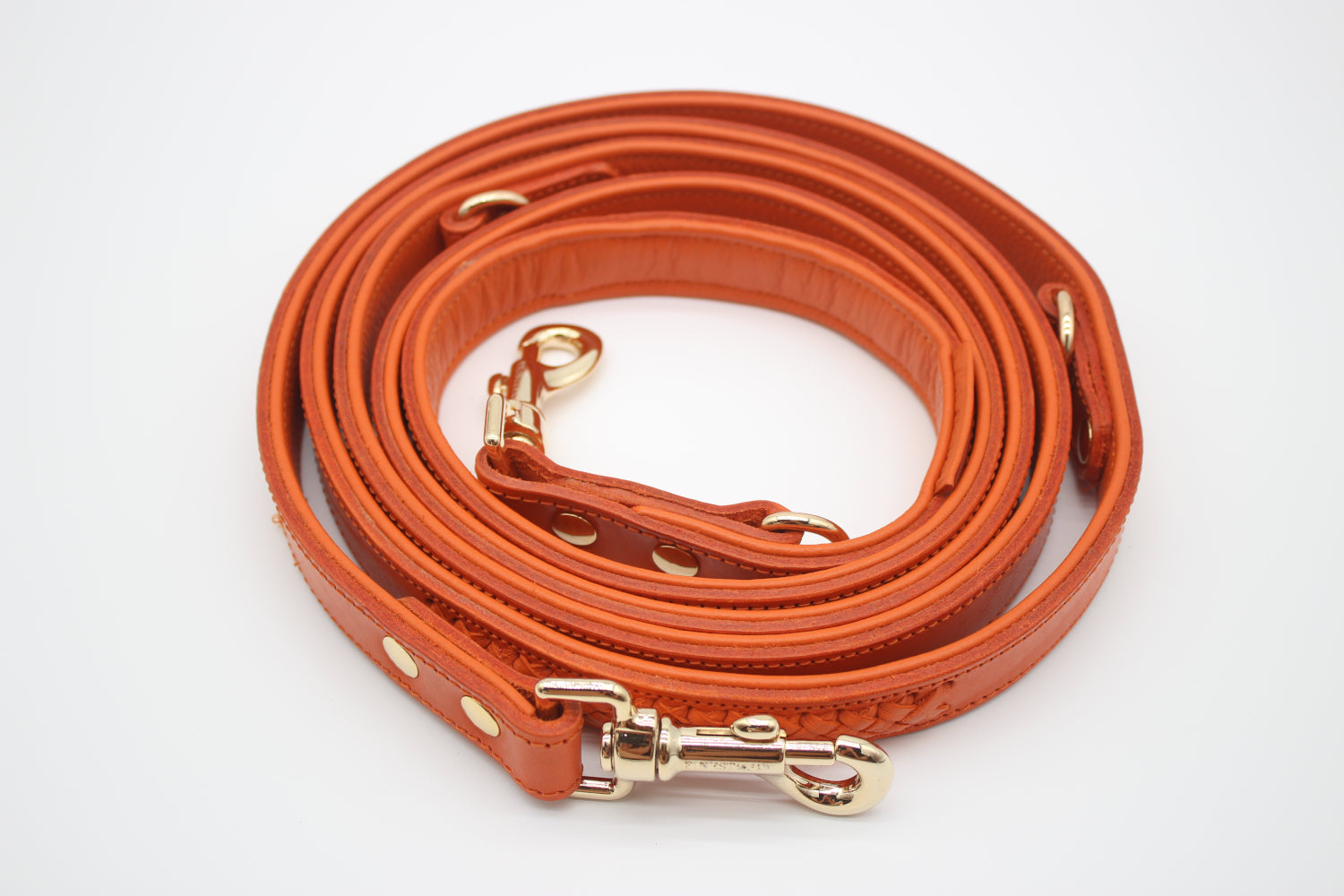 FinestPaw_Leine_Flechtkunst_Fuehrleine_papaya_all_all_gold_oben