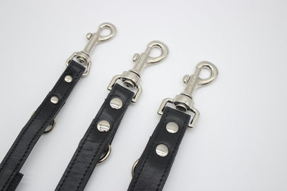 FinestPaw_Leine_Flechtkunst_Fuehrleine_schwarz_all_all_silber_3karabiner