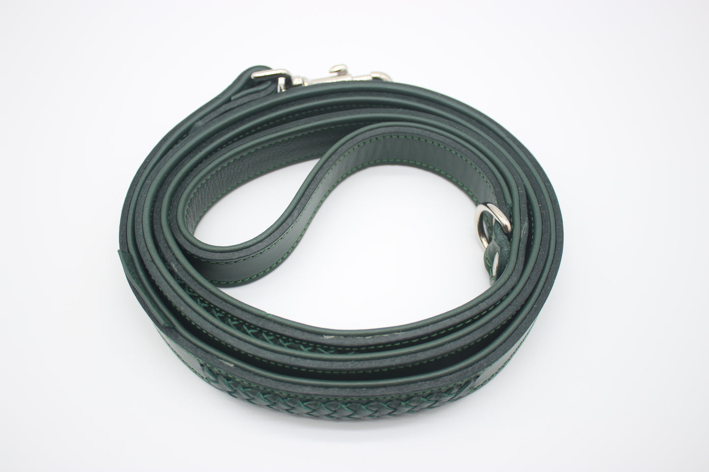 FinestPaw_Leine_Flechtkunst_Kurzleine_fichte_all_all_silber_oben