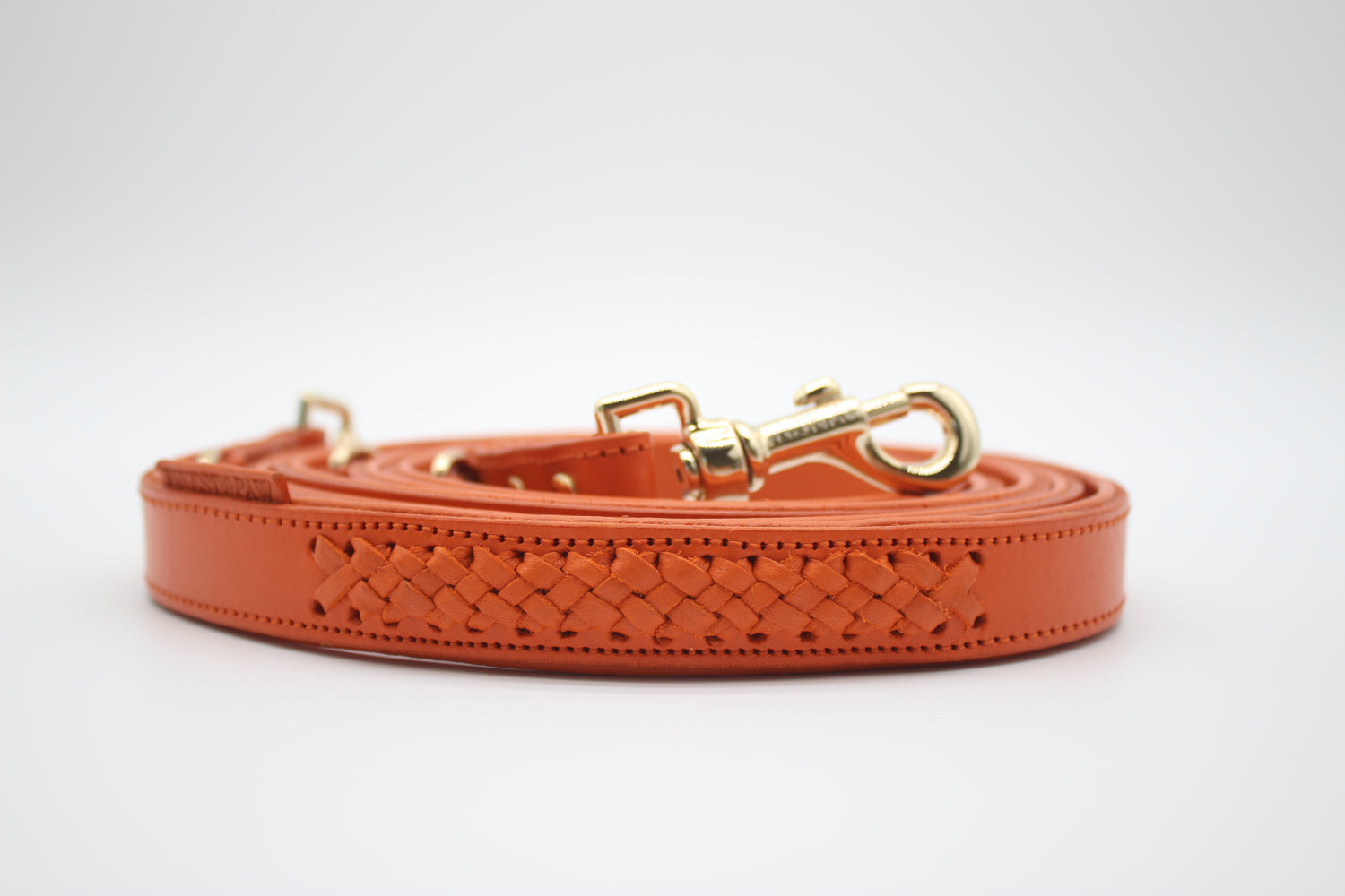 FinestPaw_Leine_Flechtkunst_Kurzleine_papaya_all_2.5cm_all_logo