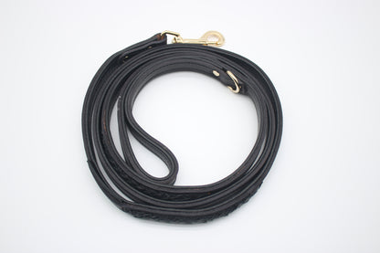 FinestPaw_Leine_Flechtkunst_Kurzleine_schwarz_all_all_gold_oben