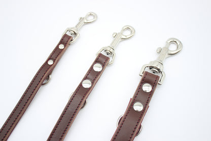 FinestPaw_Leine_Soft_Komfort_Fuehrleine_braun-bordeaux_all_all_silber_3karabiner