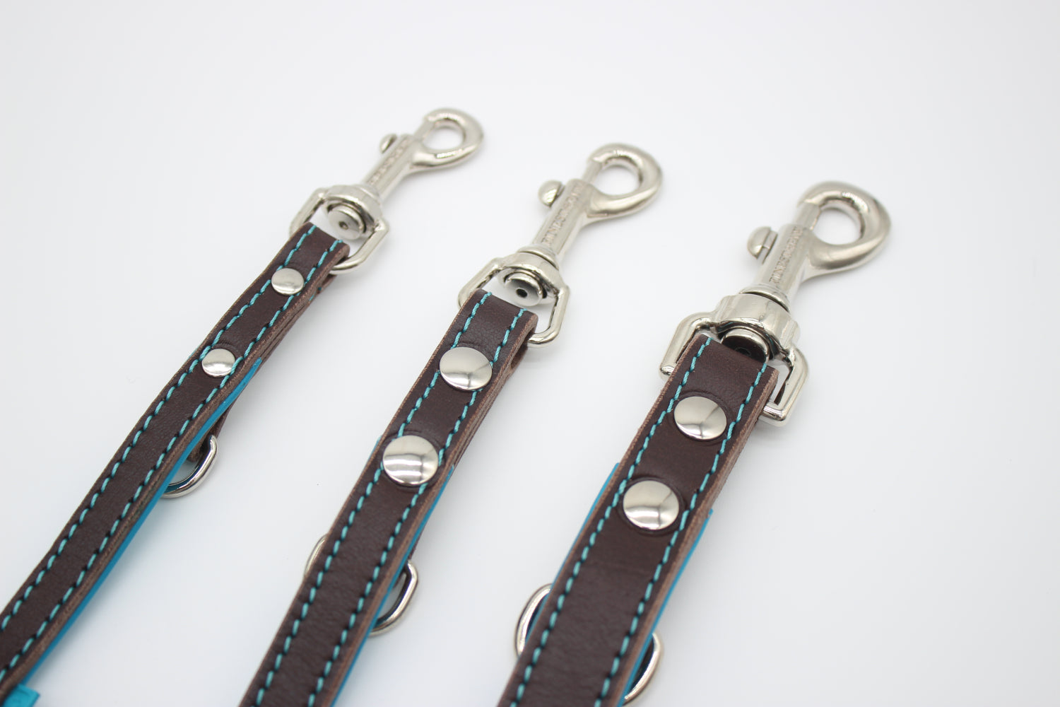 FinestPaw_Leine_Soft_Komfort_Fuehrleine_braun-tuerkis_all_all_silber_3karabiner