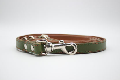 FinestPaw_Leine_Soft_Komfort_Fuehrleine_waldgruen-cognac_all_all_silber_front