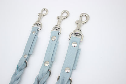 FinestPaw_Leine_Vollgeflochten_Fuehrleine_hellblau_all_all_silber_3karabiner
