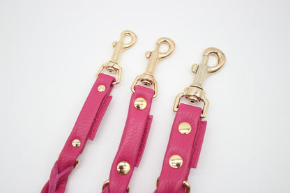 FinestPaw_Leine_Vollgeflochten_Fuehrleine_pink_all_all_gold_3karabiner