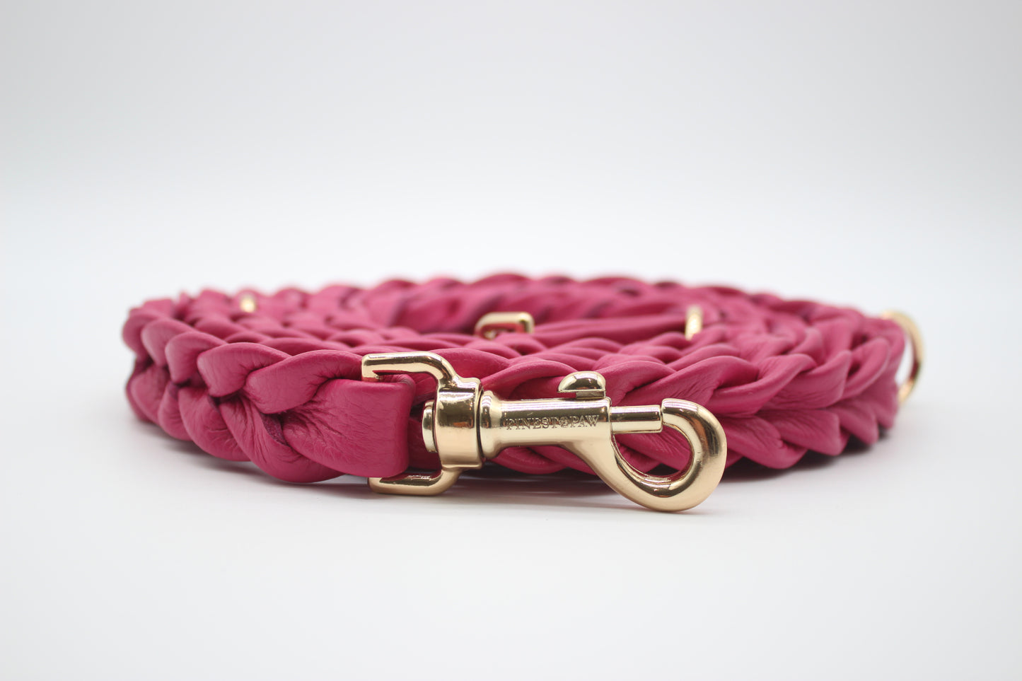 FinestPaw_Leine_Vollgeflochten_Fuehrleine_pink_all_all_gold_front