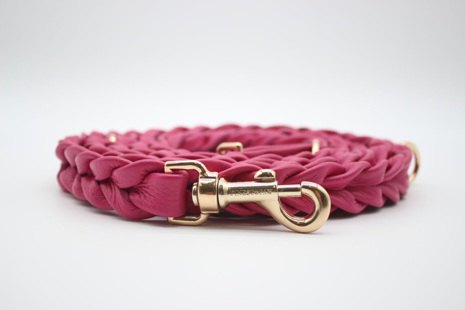 FinestPaw_Leine_Vollgeflochten_Fuehrleine_pink_all_all_gold_front