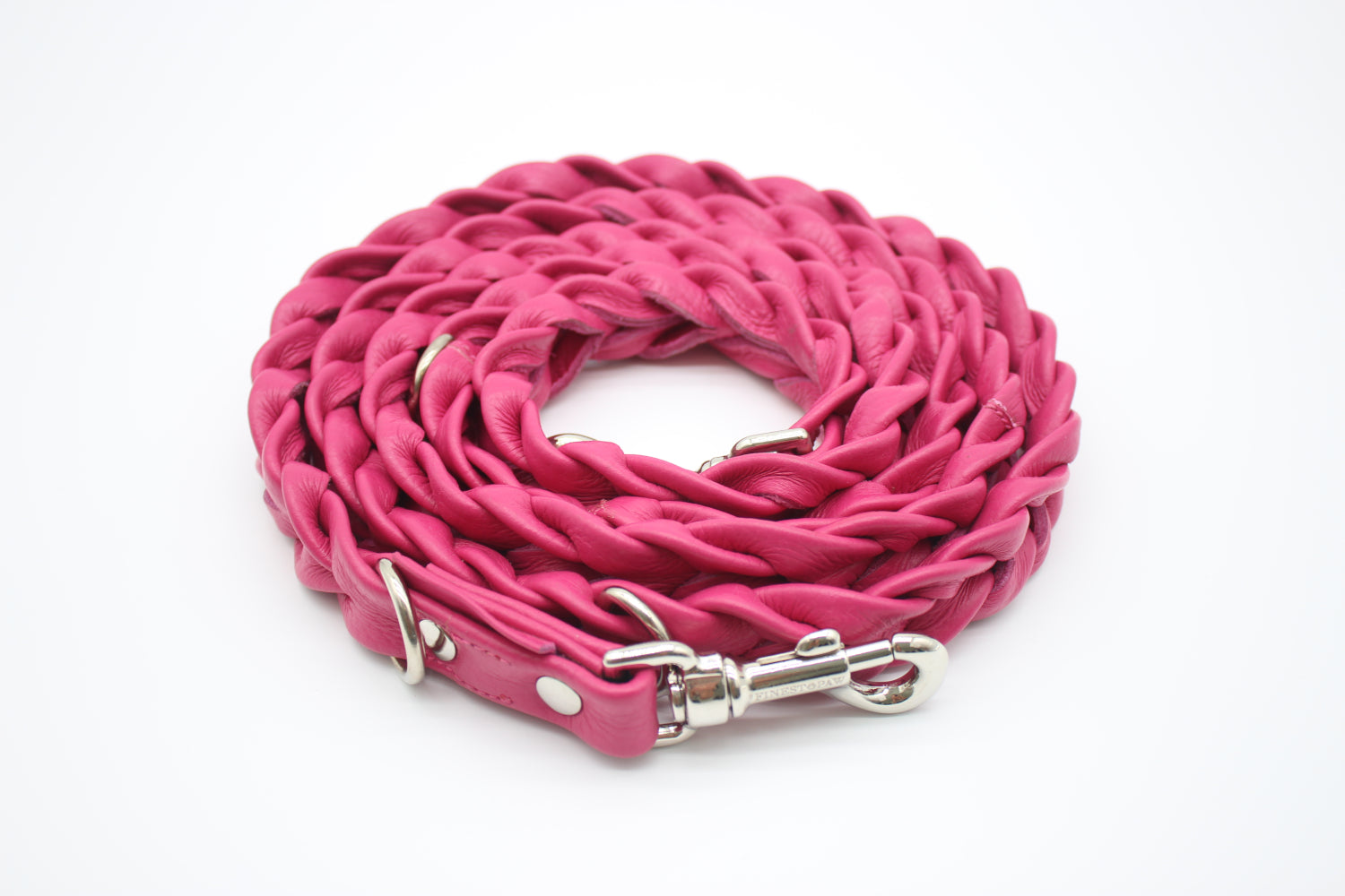 FinestPaw_Leine_Vollgeflochten_Fuehrleine_pink_all_all_silber_oben