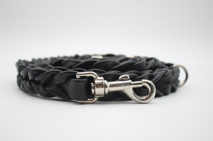 FinestPaw_Leine_Vollgeflochten_Fuehrleine_schwarz_all_all_silber_front