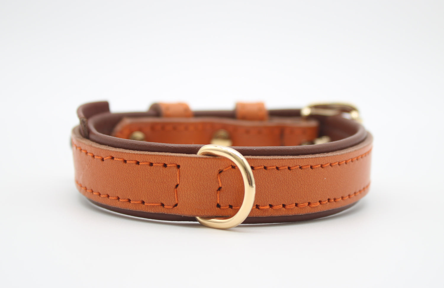 FinestPaw_Halsband_Klassik_Premium_orange_xs_gold_dring