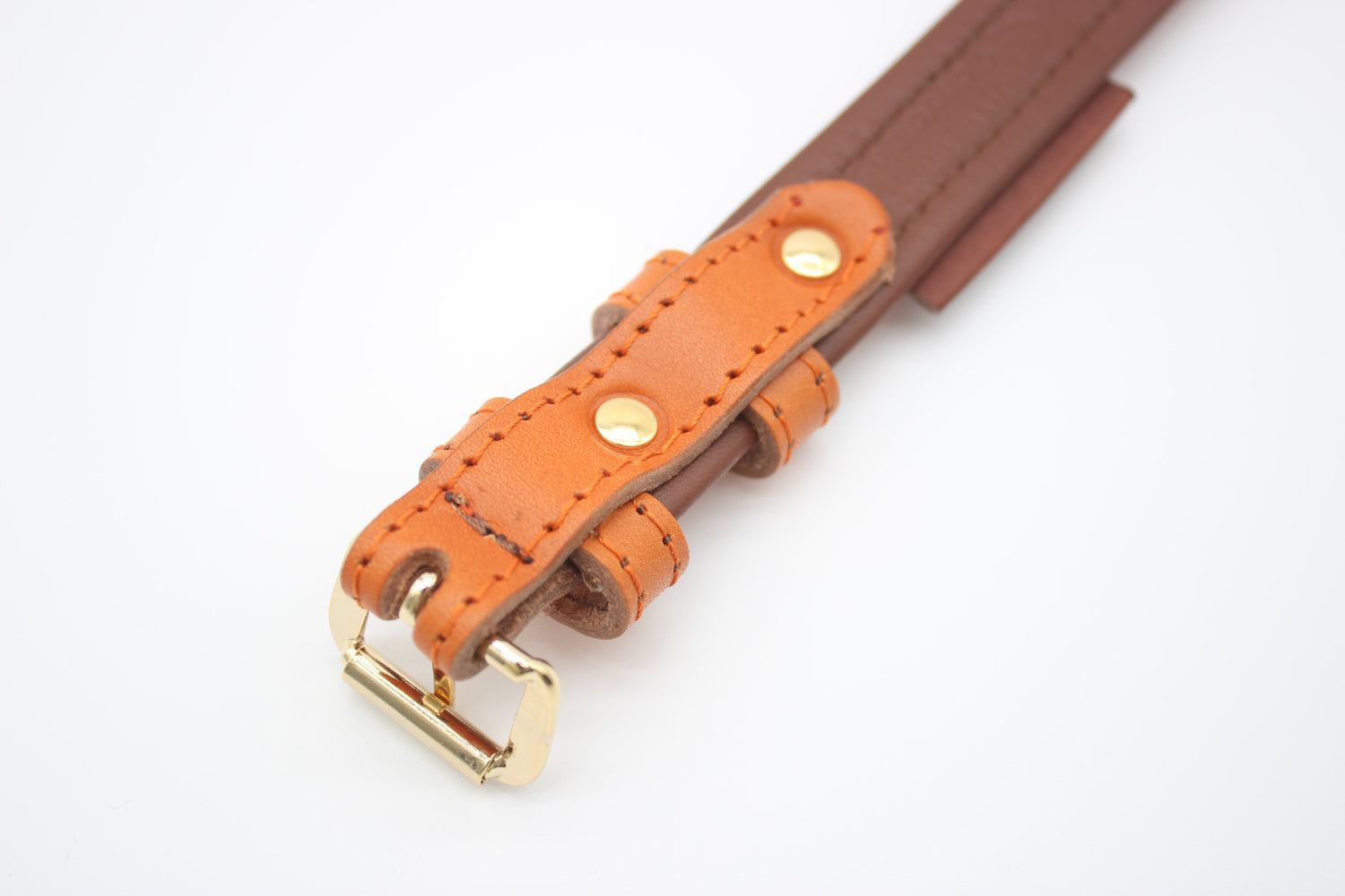 FinestPaw_Halsband_Klassik_Premium_orange_xs_gold_back