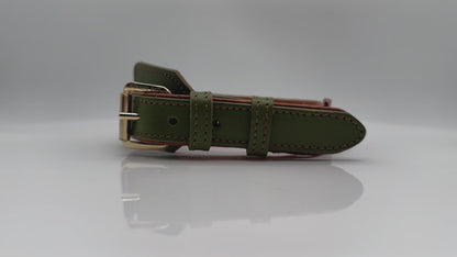 FinestPaw_Halsband_Soft_Komfort_waldgruen-cognac_all_gold_video1